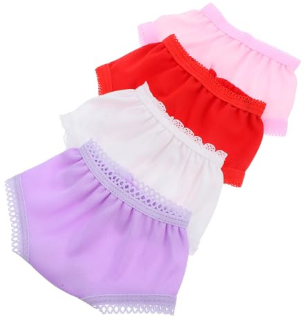 LALADEFIEE Accessoires Poupée 4 Culottes de Poupée en Polyester Légères et Pratiques au Design Simple pour Jeu D'imitation Style Aléatoire
