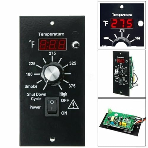 Digitales Grill Thermostat Controller Kit mit LED Anzeige, Temperaturregler Panel Ersatzteil Kompatibel mit Barbecue Grills und Smokers(A)