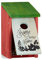 Relaxdays Caja Nido Pájaros, Casa Gorriones, Diseño Home Tweet Home, Madera, 21,5 x 12 x 15,2 cm, Rojo y Verde