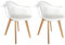 THE HOME DECO FACTORY - HD3009 - Lot de 2 Fauteuils Scandinave pour Enfant Bois Blanc 42,80 x 41 x 58,40 cm