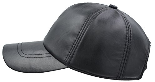 IFSUN Baseballmütze, echtes Schaffell, verstellbar, Unisex - Schwarz - Einheitsgröße