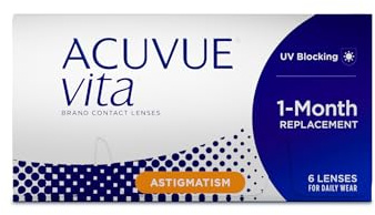 ACUVUE Kontaktlinsen Vita for Astigmatism Monatslinsen weich, 6 Stück / BC 8.6 mm / DIA 14.5 / CYL -2.25 / Achse 90 / -2.5 Dioptrien