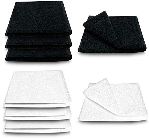ARLI Handtuch 100% Baumwolle 8 Handtücher 4 x weiß 4 schwarz Set Serie aus hochwertigem Rohstoff Frottier klassischer Design elegant schlicht modern praktisch mit Handtuchaufhänger Weiss