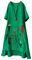 FTCayanz Women's Summer A-Line Embroidered Linen Dress Hi Low Long Tunic Green XX-Large