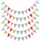 MEJOSER 60pcs 15metros Guirnaldas Tela Banderines de Arpillera de Imitación Banderas Triángulo Decoración Fiesta Navidad Cumpleaños Boda Bautizo Jardín Hogar