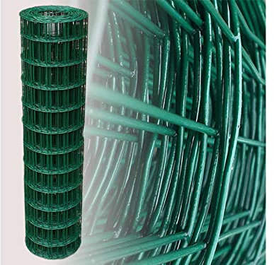 Garmix Grillage Jardin vert | Hauteur 120cm | Maille 100x100mm| Clôture Jardin Potager | Enclos Animaux Chien | Fils de Fer Galvanisé + PVC, Rouleau 20m