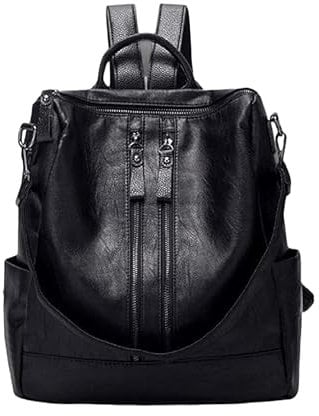 Ro Rox Damen Kunstleder Punk ßverschluss Schule Uni Arbeit Rucksack Tasche