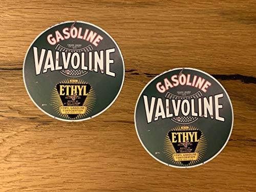 24/7stickers #738 / 2X Valvoline Aufkleber 8cm Öl Sticker Oil Gasoline Oldtimer Vintage Retro US Car V8 Hot Rod Oldschool Retro Motorrad Airride