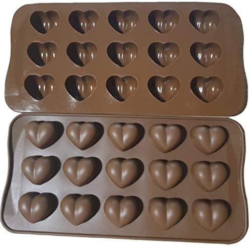 Onlineforu LTD Stampi in silicone a forma di cuore, riutilizzabili, antiaderenti, per cioccolato, gelatina, caramelle, cera, caramelle gommose e artigianato, senza BPA, flessibili, adatti a forno