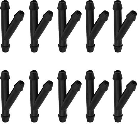 ECSiNG 10 connettori per tubo flessibile per parabrezza a 3 vie, tipo Y, kit di ricambio per tubi fluidi, adatti per la maggior parte delle auto, colore: nero