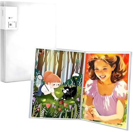 A3 Diamond Painting Bilder Album, Diamond Painting Mappe, Sichtbuch in kunstmappe für Aufbewahrung Diamant Malerei Bilder, Sammelmappe mit 30 Taschen für Diamant Bilder von 30 x 40 cm oder Kleiner