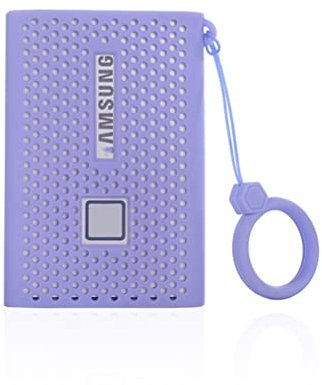 T7 SSD Storage Travel Case, Silicone Protective Case Compatible for Samsung T7 Portable SSD 1TB 2TB 500GB Drives, Anti-Scratch Lightweight Soft Skin Cover Storage Case (Purple)