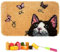 VIONNPPT Süße Katze Knüpfteppich Zum Selber Knüpfen DIY Stickkissen Teppich, Unfinished Häkelteppich Set mit Vordruck, Latch Hook Kits für Kinder und Erwachsene (Schmetterling,50cmx38cm)