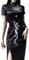 SINROYEE Mini robe moulante Cheongsam pour femme - Coupe ajustée - Style chinois moderne - Qipao - Sexy Anime Cosplay (5, S)