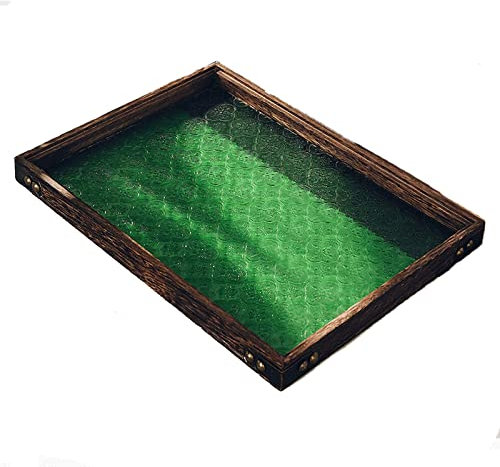 BNNP Assiettes rectangulaires en Bois Assiettes en Verre Assiettes d'alimentation Vin Assiettes en Bois Petit déjeuner Table à Boissons Table Basse Restauration Rapide (Color : Bruin)