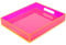 Großes Acryl-Serviertablett, dekoratives Ottoman-Couchtisch-Tablett mit Griffen, Dekoration, Lebensmittel, Tee, Obst, Abendessen, Snack, Vorspeisen, Mittagessen, Dessert, 43.2x33333 cm, Neonrosa