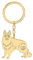 WEVENI Niedlicher Hunde-Schlüsselanhänger, 18 Karat vergoldet, Edelstahl, Schlüsselanhänger, Ring, Zubehör, Charms, Hundeliebhaber, Geschenke für Frauen und Mädchen, Vergoldeter Deutscher Schäferhund,