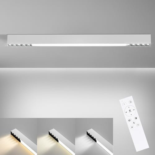 Glitzerlife Deckenlampe LED Deckenleuchte Wohnzimmer - 25W Wohnzimmerlampe Lang Modern 80CM Bürolampe Decke Dimmbar mit Fernbedienung Deckenbeleuchtung Panel Schlafzimmerlampe für Schlafzimmer