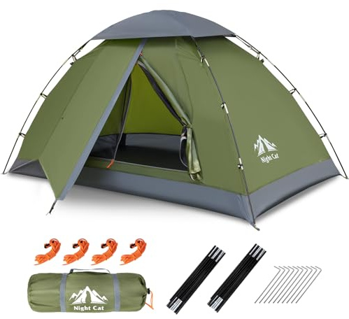 Night Cat Upgraded Camping zelte für 1 2 Personen einfache Installation mit Clip Camping Zelt Erwachsene Pfadfinder langlebig wasserdicht kompakt leicht doppelgröße