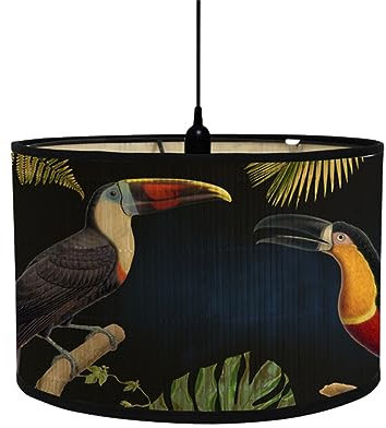 FANSU Lampenschirm fuir Tischlampe,Klassisch Lampenschirm Hängelampe Lampenabdeckung für Stehlampe Tischlampe Deckenleuchte Wohnzimmer Moderner Deko (30 * 20cm,Monstera)