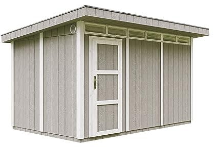 Casetta da Giardino di QUALITÀ PREMIUM 8,7m²-L412xW279cm-con Pavimento, Tegole Bituminose,Set di Vernici-Costruzione con pannelli LP Smartside - Capanno da giardino - TIMBELA M904-Tundra Grey