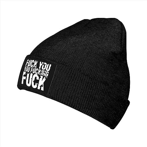 934 Cuffed Plain Hat Fu-Ck You You Fu-Cking Fu-Ck Black Mütze Unisex Schädel Cap Leichte Wintermützen Für Skating Skating Herren