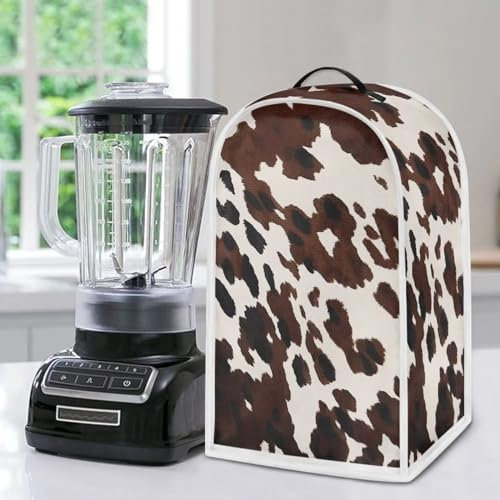 Eheartsgir Funda para licuadora con estampado de vaca marrón con asa superior para el hogar, cocina, electrodomésticos, batidora, cubierta protectora antihuellas para decoración de comedor