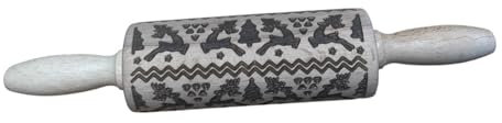 Mattarello in rilievo con disegno di cervi che saltano inciso, rullo decorativo per impasto, accessori da forno per torte per realizzare torte e ceramiche uniche, mattarello splendidamente realizzato