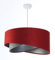 Licht-Erlebnisse Hängeleuchte Stoff Velours Optik Rot-Braun Grau Silber E27 rund Ø 50 cm Doppelschirm Modern Pendelleuchte Wohnzimmer Hängelampe Esszimmer