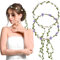 BETESSIN 2Pcs Blumenkranz Haare Blumenkrone Damen Mädchen Boho Blumen Haarband Braut Rosen Haarreif Stirnband mit Blättern Hochzeit Party Kommunion Geburtstag Kopfschmuck Weiß Lila