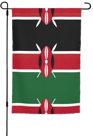 Bandera de Kenia de 12 x 18 pulgadas, bandera de jardín de doble cara, bandera de jardín, bandera de casa para decoración de patio al aire libre