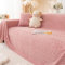 AMDXD Sofaüberwürfe, Einfarbig Muster Ecksofa Bezug 2-Sitzer, Anti-Rutsch Sofahusse in Plüsch für Wohnzimmer - 180x230CM, Rose