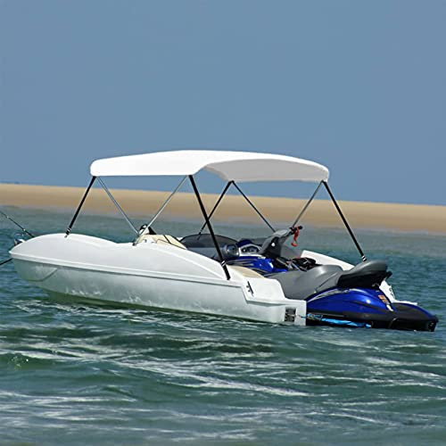 Faroom Toldo Bimini de 2 Arcos, Toldo para Barcos, Bimini para Barcos, Protección contra el Sol y la Lluvia, Accesorios Náuticos, Medidas 180 x 130 x 110 cm Blanco
