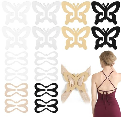 Mabor 16Pcs Racer Back Bra Clip Bra Strap Clips Bra Clips to Hide Straps Anti-Slip Bra Strap Holder for Conceal Straps Bra Strap Holders for Slipping