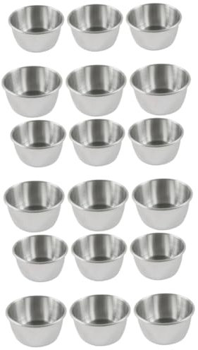 Amosfun 18 Stk Saucenbecher Parfait-behälter Dressing Tasse Puddingbecher Prise Schalen Tomatensauce Tasse Gewürzbecher Runde Ketchupbecher Mini Vorspeise Tassen Rostfreier Stahl Silver