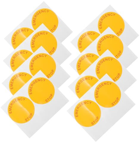 CANIGHT 8feuilles Autocollants Avertissement Urgence Stop Lot De Décalcomanies Auto-adhésives Pour Machines Industrielles Signalisation Sécurisée Étiquettes Visibles Pour Usines Et