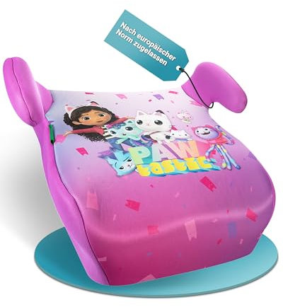 HiTS4KiDS Kindersitzerhöhung Gabbys Dollhouse – Praktisch & komfortabel – Geprüfte Sicherheit – Niedliches Lieblingsmotiv für Mädchen