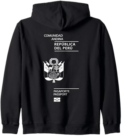 Perú, peruano, pasaporte de Perú, bandera de Perú. Sudadera con Capucha