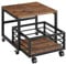 HOOBRO Movable Mini Fridge Stand with Large Storage Basket, Mini Refrigerator Cabinet with Lockable Wheels and Adjustable Feet, Sturdy Metal Frame, for Home, Office, Rustic Brown and Black EBF155TL01