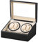 LINGFANSTORE Automatische Uhrenbeweger Box,luxuriöser Uhrenbeweger,Uhrengehäuse mit leisem Mabuchi Motor,PU-Leder Uhrengehäuse mit Netzteil,Lagerung Schmuckschatulle… (Schwarz -103B)