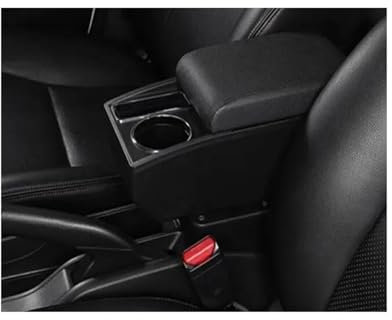 JUNOOS Boîte Rangement Console Centrale pour VW pour Polo 9N 3 2002-2009 Accoudoir De Voiture Boîte De Rangement Porte-gobelet Accessoires De Voiture Accoudoir (N1 Black Line No USB)