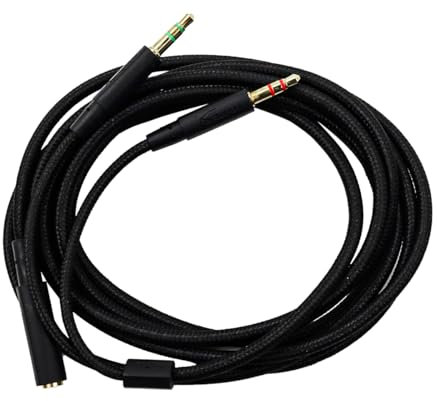 Nicear 2-in-1-Headset-Splitterkabel für HyperX Cloud Core Cloud II/Mix/Flight Alpha Dual 3,5-mm-Audiobuchse PC-Adapter