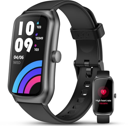 2025 Smartwatch Uomo Donna 1,58โณ AMOLED Smart Band IP68 Nuoto & 100+ Sport Orologio Fitness Monitoraggio 24/7 HR/SPO2/Sonno/Stress 7 gg Autonomia Orologio Fitness Activity Tracker (Nero grafite)