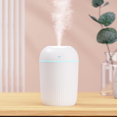 Mini Luftbefeuchter für Schlafzimmer, humidifier 220 ml Desktop-USB Tragbare Luftbefeuchter für Kinder, Home Office-Reisen, USB-Laden Luftreiniger mit LED Nachtlampe, mit Timing-Funktion