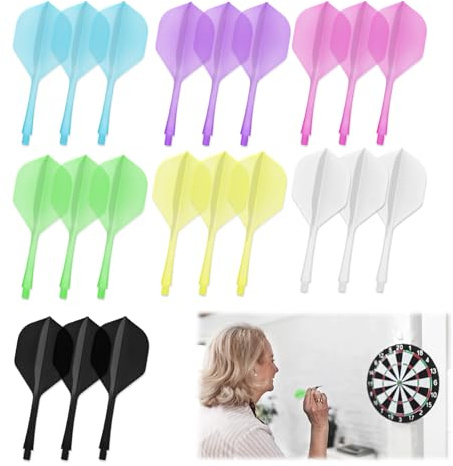 Pennle Integrierter Dart-Schaft und Flights, 2BA-Gewinde, einteiliges Dart-Zubehör, professionelles, langlebiges Anti-Falling-Dart-Flight-Set, mehrfarbige Flights für Präzision und Stil, 21 Stück