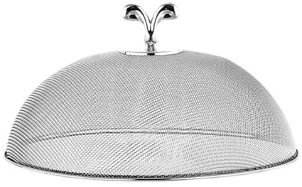Food Covers Food Plate Covers Dustproof Stainless Steel Plates Bowls Dishes Cover Food Protection Mesh Net for Picnics Barbecue camping (silver-26cm)