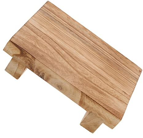 Beistellhocker Holz 25x18x7cm für Deko, Rustikaler Sockelständer | Pflanzen und Kleiner Topfpflanzen, Leicht zu Bewegen, Pflegeleicht, Khaki, Wohnraum