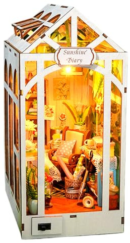 Book House Kit – Mini Wooden Greenhouse Bookhouse Kit | Craft Decoration | School Library Classroom Living Room Christmas Halloween