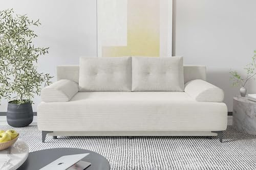 99rooms Fiora Couch Schlafsofa Sofa Cordstoff POSO Creme