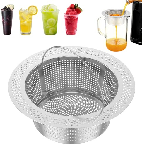 FOPPLA 304 Stainless Steel Fine Mesh Strainer for J2 Cold Press Juicer, Pulp Filter Accessory with Hands-Free Design, Secondary Fine Sieve for Juice Straining, Kitchen Essential Tool(Silver)